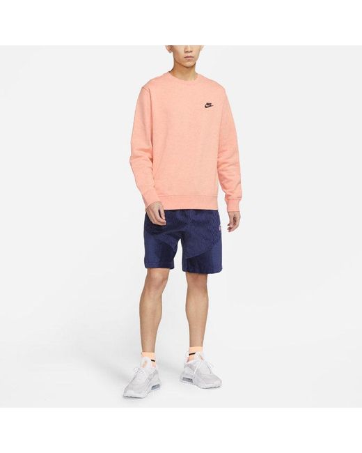 Nike Orange Sportswear Alphabet Logo Round Neck Long Sleeves Apricot for men