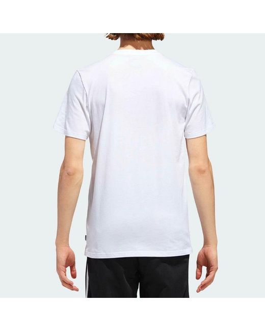 Adidas White Originals Funny Logo Printing Sports Short Sleeve for men