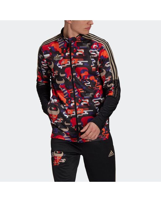 Adidas Red Iro Wrm Jktcny Casual Sports Soccer/Football Stand Collar Jacket for men