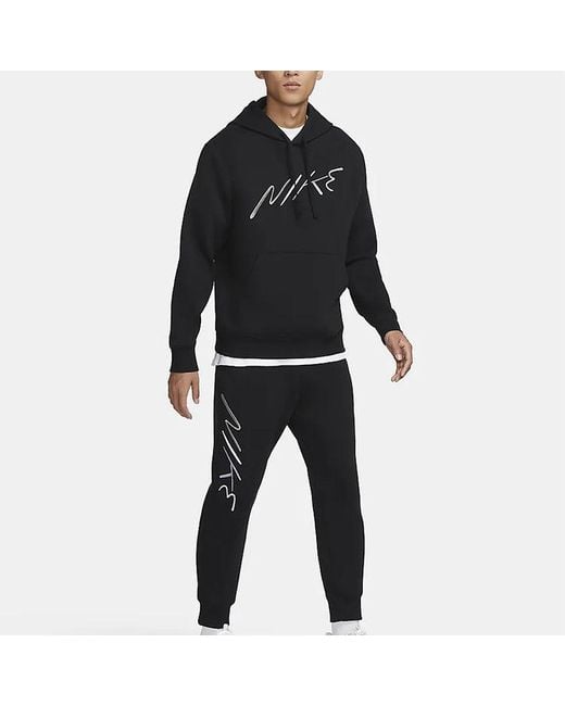 Nike Black Club Fleece Logo Hoodie for men