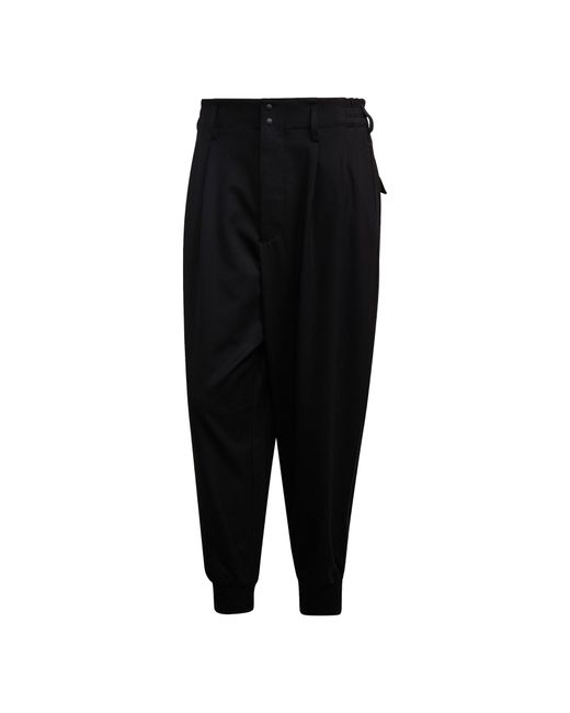 Adidas Black Y-3 Classic Refined Wool Cuff Pants for men