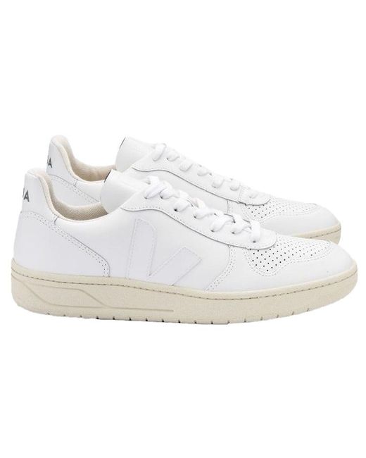 Veja White V-10 Leather Lace-Up 'Extra'