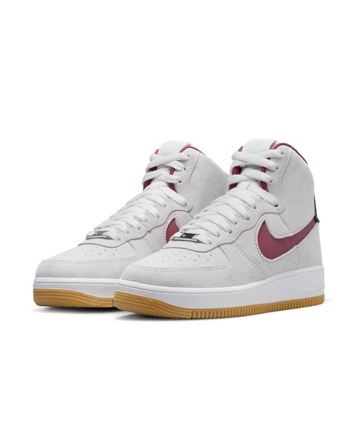 Nike White (Wmns) Air Force 1 High Sculpt Suede'