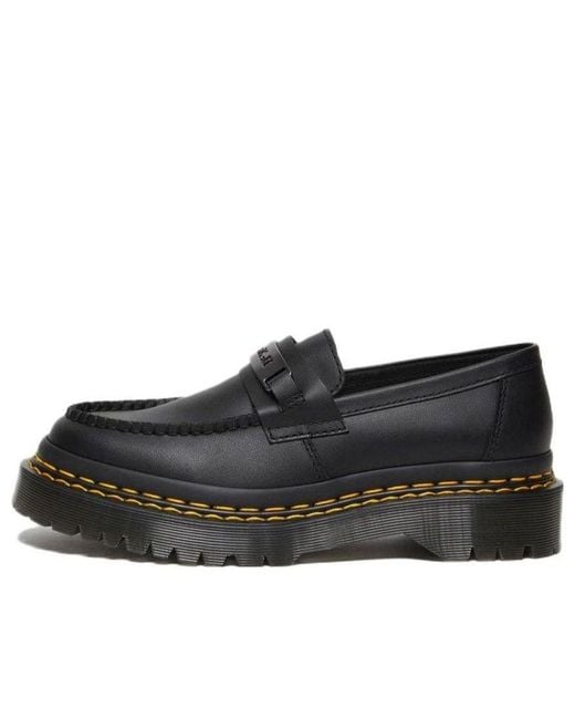 Dr. Martens Black Penton Bex Double Stitch Leather Loafers Poly Rip Stop + Element' for men