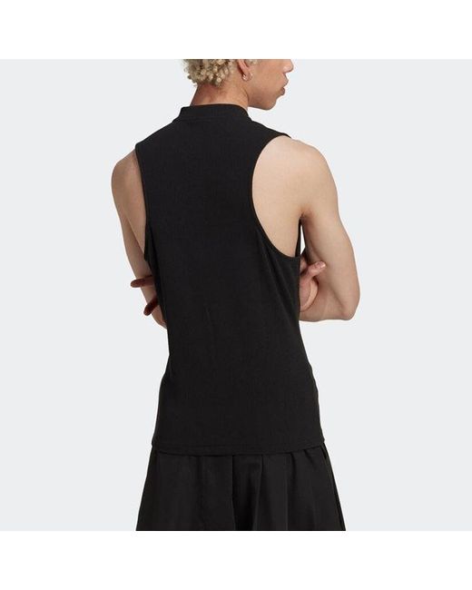 Adidas Solid Color Cardigan Stand Collar Slim Fit Sports Black Vest for men