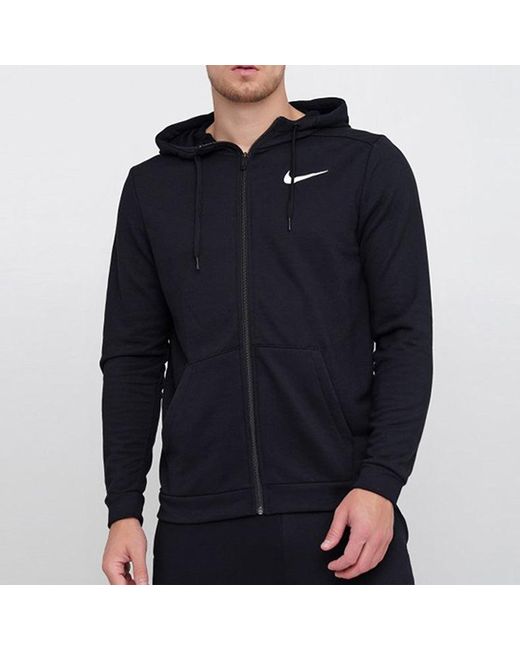 Nike Blue Dri-Fit Logo Quick Dry Casual Sports Hooded Jacket for men