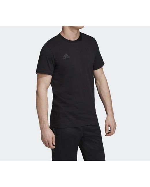 Adidas Black Logo Printing Training Short Sleeve for men