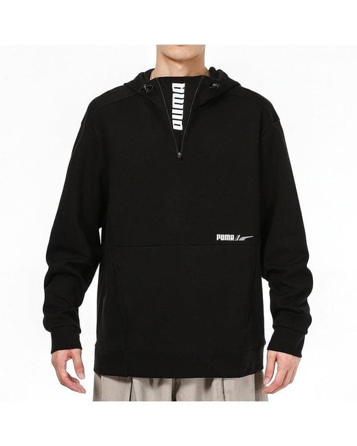 PUMA Black Half Zip Jacket for men