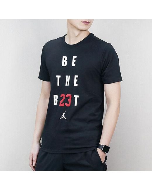 Nike Black Alphabet Printing Casual Short Sleeve for men