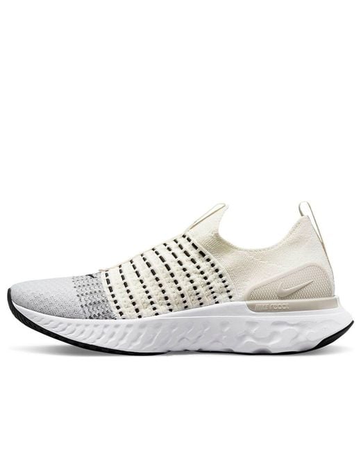 Nike White React Phantom Run Flyknit 2 Road Running Shoes for men