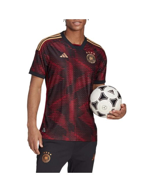 Adidas Red S Germany Away Authentic Shirt 2022 Black/burgundy M for men