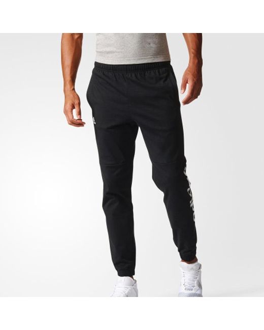 Adidas Black Training Sports Knit Long Pants for men