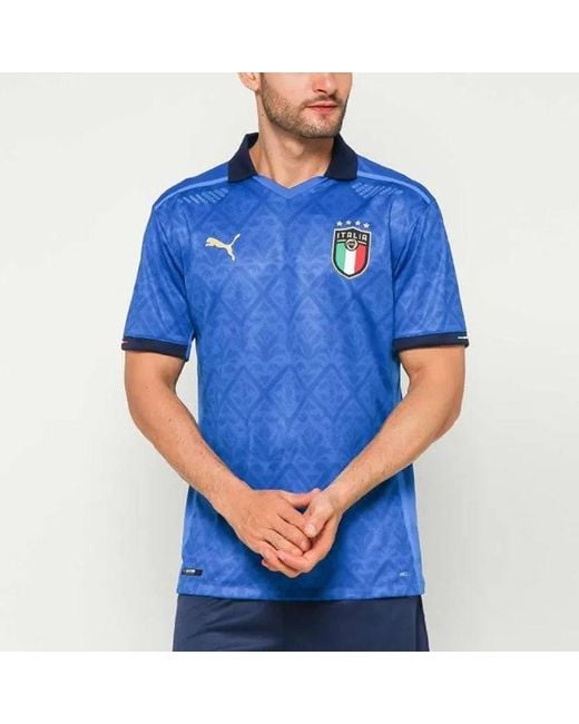PUMA Blue Italy Home Match Shirt 2020 2021 for men