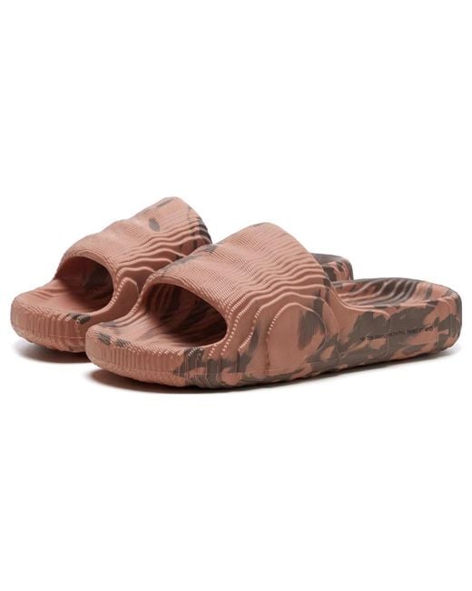 Adidas Brown Adilette 22 Slides 'Clay Strata' for men