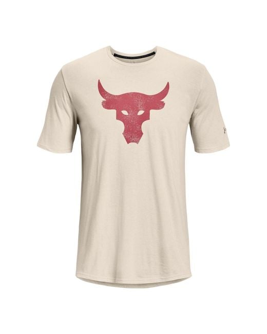 Under Armour Pink Project Rock Brahma Bull Short Sleeve T-Shirt for men