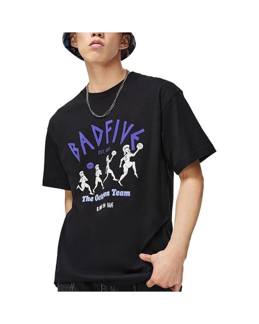 Li-ning Black X Anti-Wu Badfive Casual Graphic Print Tee for men