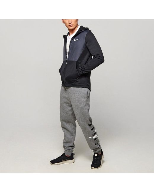 Nike Blue Splicing Hooded Stay Warm Sports Jacket for men