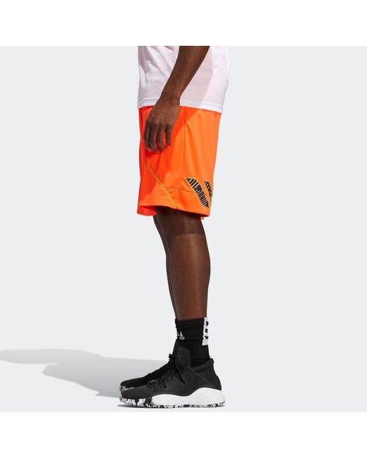 Adidas Orange Ctr 365 Sp Basketball Sports Shorts for men