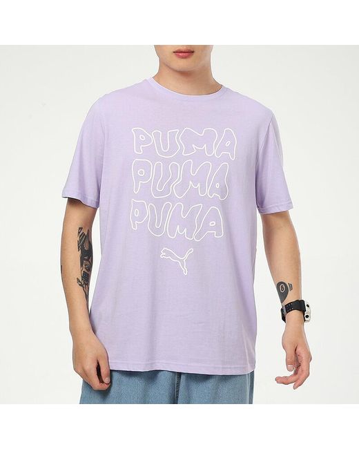 PUMA Purple Summer Graphic T-Shirt for men