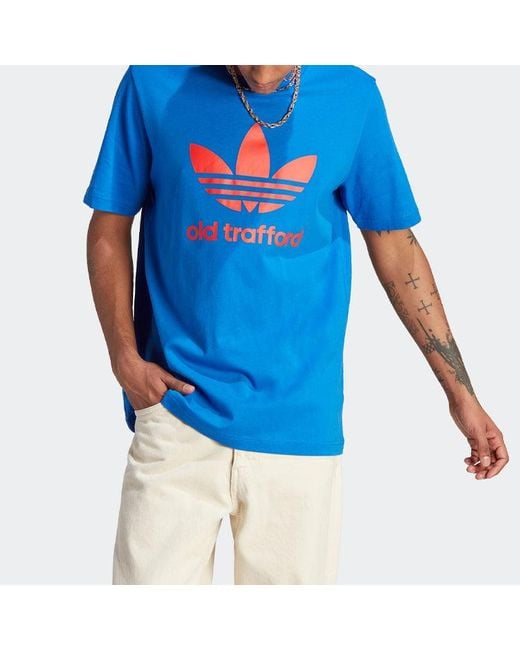 Adidas Blue Originals Manchester United Og Trefoil T-Shirt for men