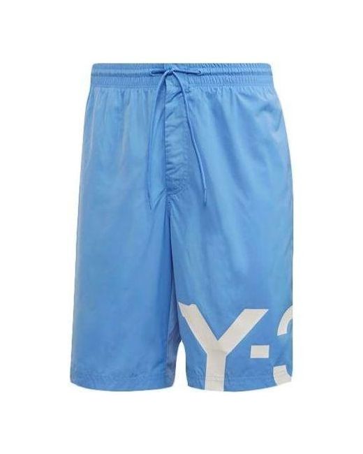 Adidas Blue Y-3 Large Logo Swim Shorts for men