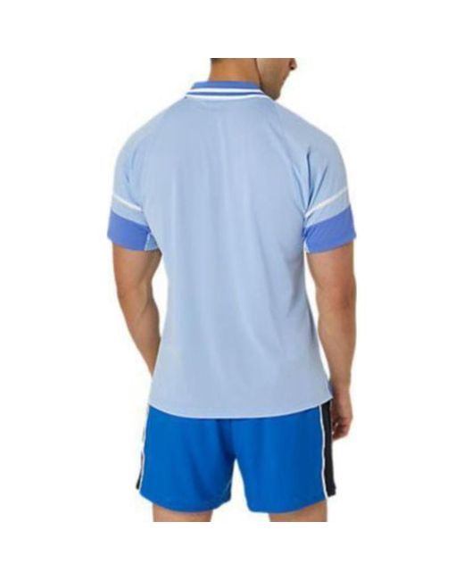 Asics Blue Match Actibreeze Polo Shirt 'Sapphire' for men