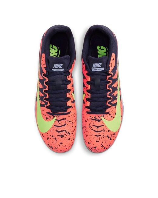 Nike Blue Air Zoom Rival S 9 Spikes 'Paint Splatter Bright Mango Zitron' for men