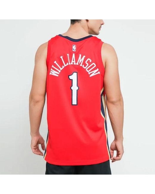 Nike Red Nba Zion Williamson New Orleans Pelicans 2020/21 Fan Edition Jersey #1 for men