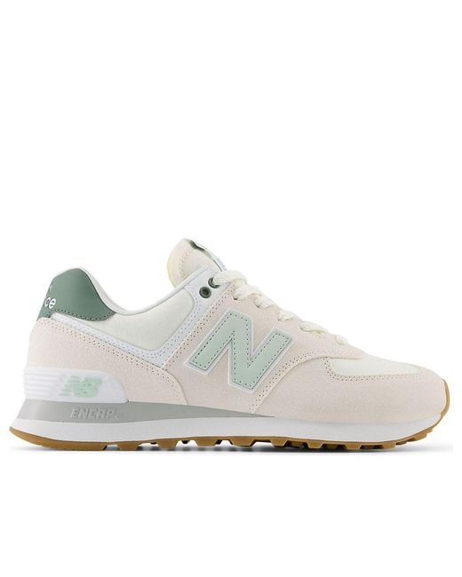 New Balance White (Wmns) 574 Core 'Sea Salt New Spruce'
