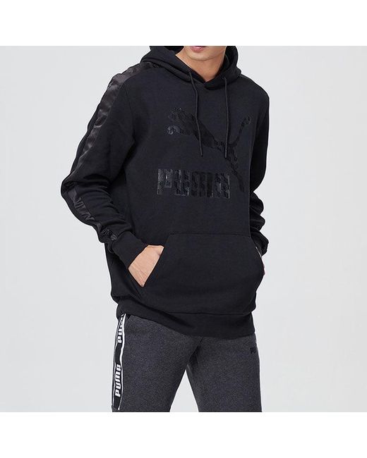 PUMA Black Casual Printing Hooded Long Sleeves for men