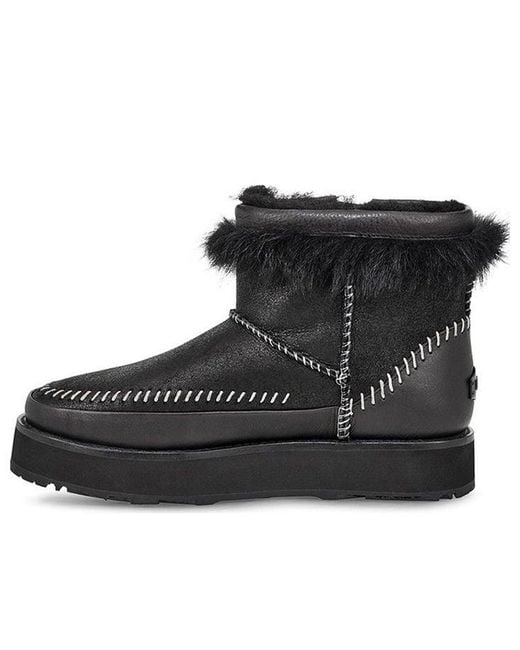 Ugg Black (Wmns) Fluff Punk Boot Fleece Lined