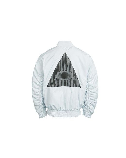 Nike Blue Kyrie Basketball Sports Mesh Patchwork Print Pattern Woven Baseball Padded Color Jacket for men