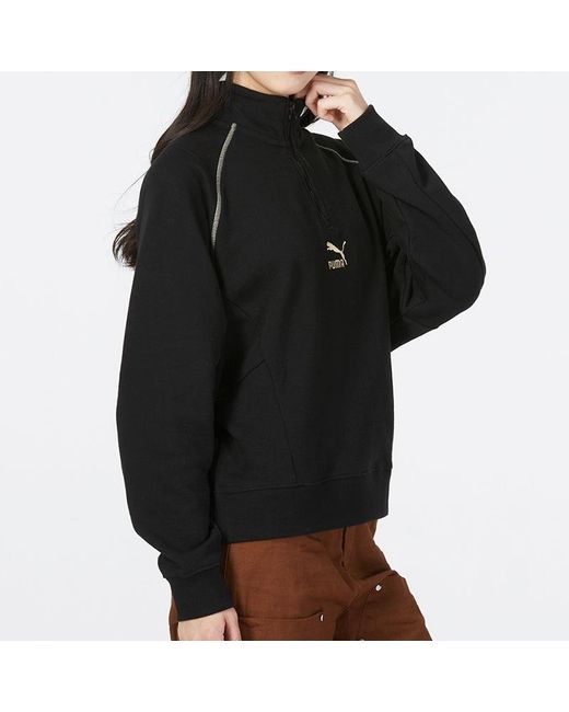 PUMA Black (Wmns) Das Cc Graphic Half-Zip Crew