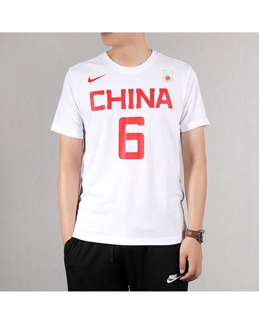 Nike White Dri-Fit Short Sleeve Athleisure Casual Sports Round Neck for men