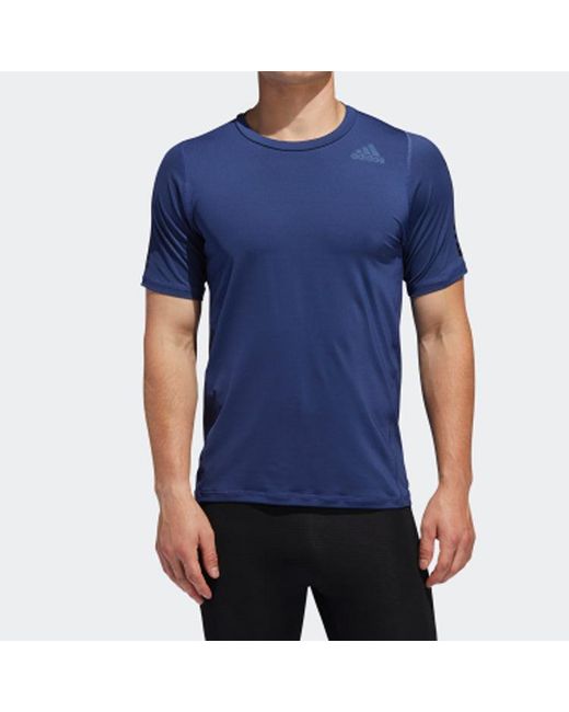 Adidas Blue Pattern Short Sleeve for men