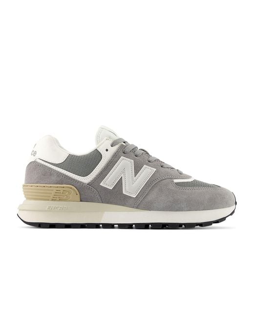 New Balance White 574 Stell' for men