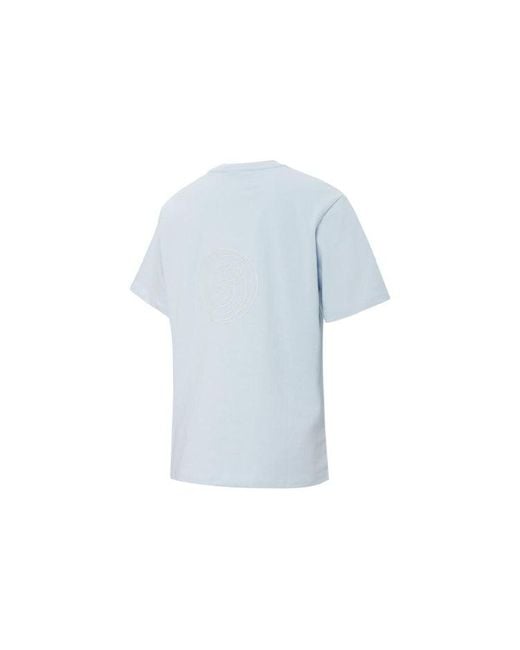PUMA Blue (Wmns) X Pronounce Crossover W Graphic Tee Printing Pattern Solid Color Round Neck Short Sleeve
