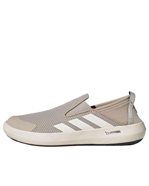 Adidas White Terrex Boat Slip-On Climacool Shoes 'Chalk Semi Impact' for men