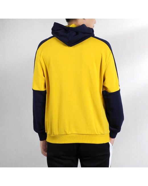 PUMA Yellow Athleisure Casual Sports Loose Breathable Hooded Knit Pullover for men