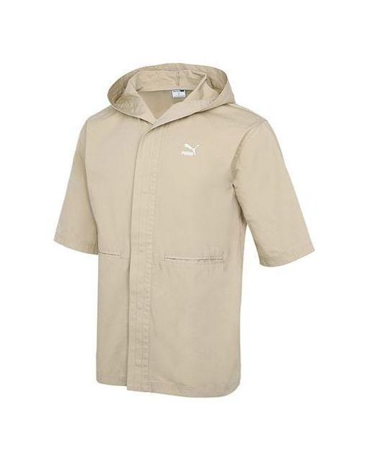 PUMA Natural Loose Hooded Casual Sports Short Sleeved Jacket for men