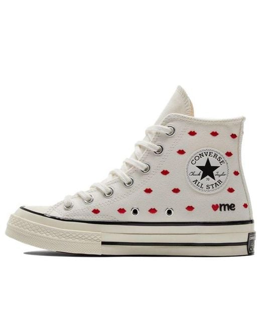 Converse White Chuck 70 Embroidered Lips High 'Love Me for men