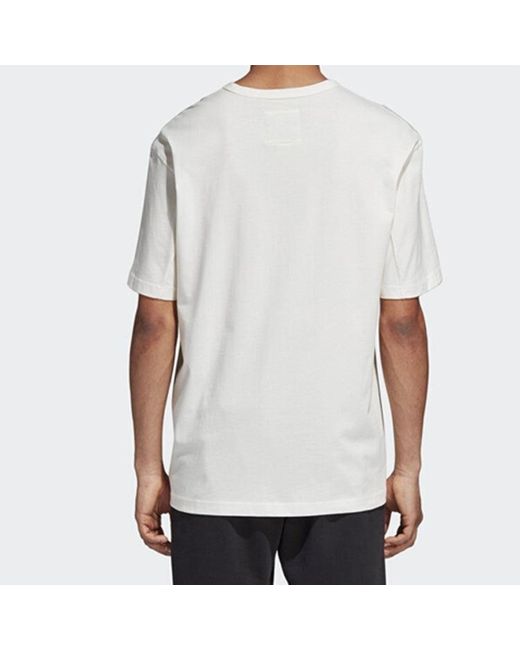 Adidas White Originals Alphabet Printing Round Neck Short Sleeve for men