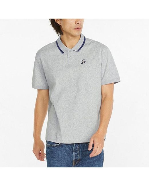 PUMA Gray Team Polo Tee for men