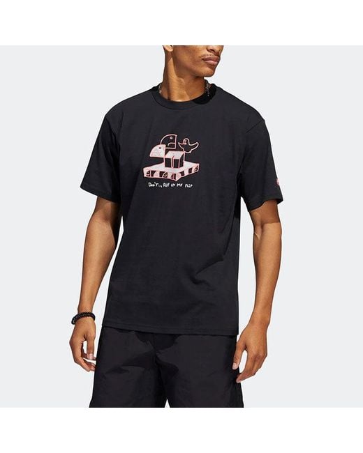 Adidas Black Originals Shmoofoil Pattern Printing Athleisure Casual Sports Short Sleeve Couple Style for men