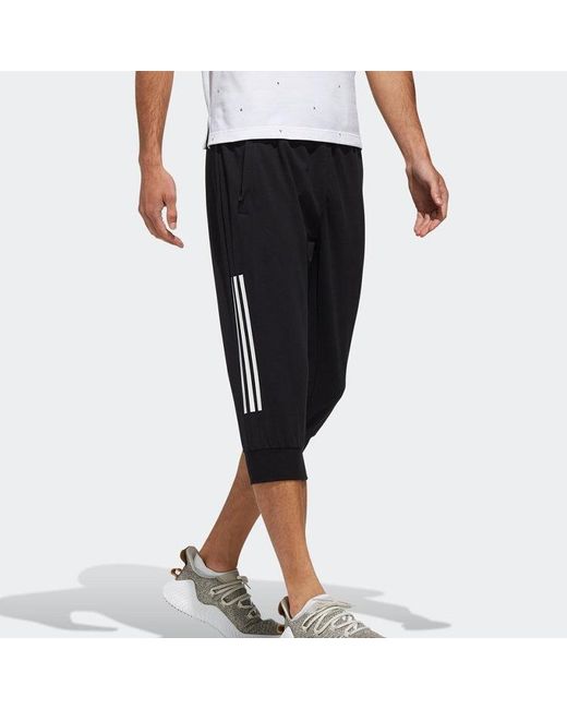 Adidas Black Ai Pnt 34 Lwft Sports Stripe Woven Long Pants for men