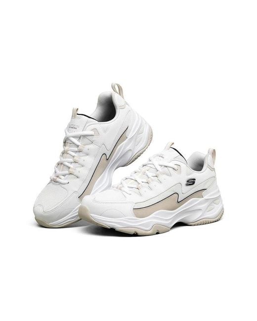 Skechers White D'Lites 4.0 Low-Top Daddy Shoes for men