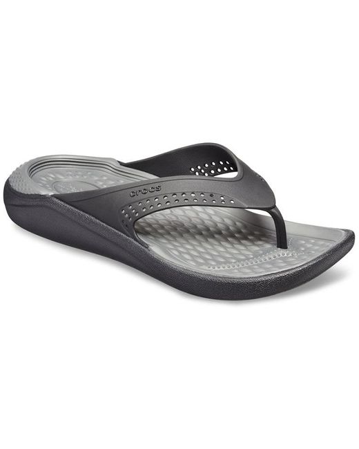 CROCSTM Black Literide Minimalistic Beach Flip-Flops Dark for men