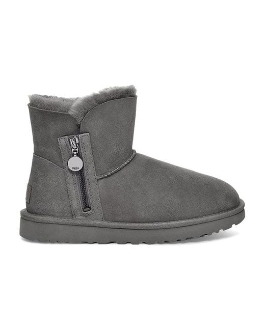 Ugg Gray (Wmns) Bailey Zip Mini Fleece Lined
