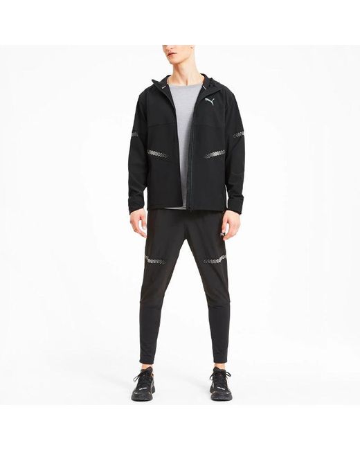 PUMA Black Runner Id Hooded Jacket for men