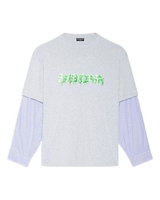 Balenciaga White Slime Logo Layered T-Shirt for men